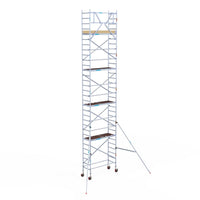 Rolsteiger Basic 75x190 10,2m werkhoogte carbon vloer tegen de gevel
