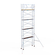 Rolsteiger Basic 75x305 10,2m werkhoogte carbon vloer tegen de gevel