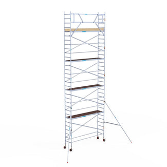 Rolsteiger Basic 75x305 10,2m werkhoogte carbon vloer tegen de gevel