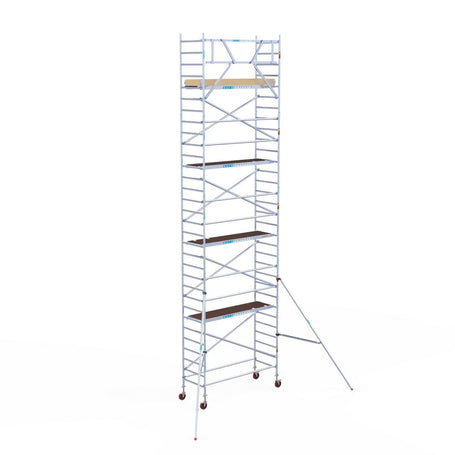 Rolsteiger Basic 90x250 10,2m werkhoogte carbon vloer tegen de gevel