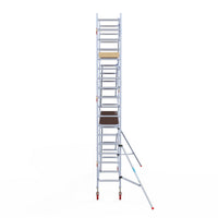 Rolsteiger Basic 75x305 6,2m werkhoogte carbon vloer tegen de gevel