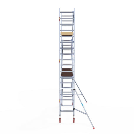 Rolsteiger Basic 75x305 6,2m werkhoogte carbon vloer tegen de gevel