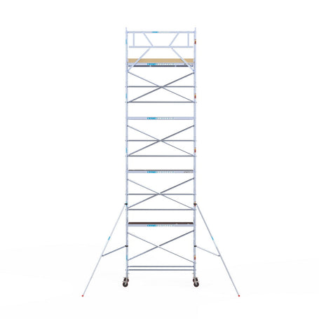Rolsteiger Basic 75x250 10,2m werkhoogte carbon vloer tegen de gevel