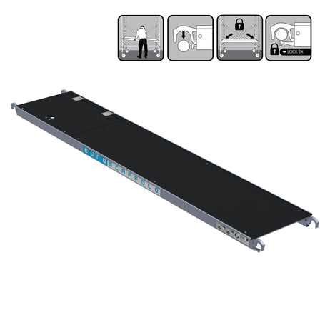 Platform met luik 305 cm Carbondeck (lichtgewicht)