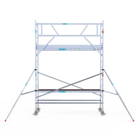 Rolsteiger Professional 90x305 5,2m werkhoogte carbon vloer tegen de gevel