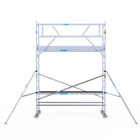 Rolsteiger Professional 90x305 5,2m werkhoogte carbon vloer tegen de gevel