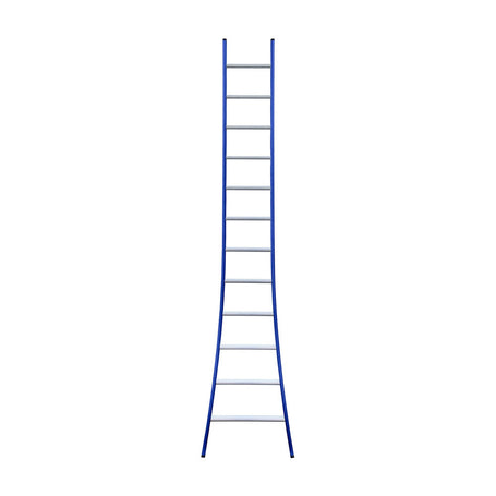 Eurostairs Ladder enkel uitgebogen 1x12 sporten BLAUW