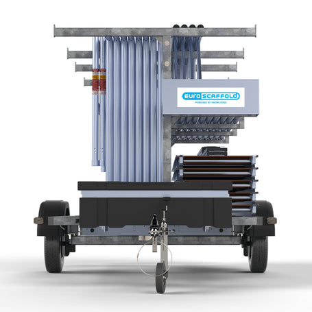 Steigeraanhanger 305 + Rolsteiger Standaard 135x305 8,2m werkhoogte enkele voorloopleuning