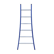 Eurostairs Ladder enkel uitgebogen 1x6 sporten BLAUW