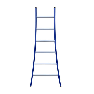 Eurostairs Ladder enkel uitgebogen 1x6 sporten BLAUW