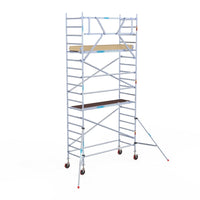 Rolsteiger Basic 90x250 6,2m werkhoogte carbon vloer tegen de gevel