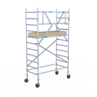Rolsteiger Basic 90x190 4,2m werkhoogte carbon vloer tegen de gevel