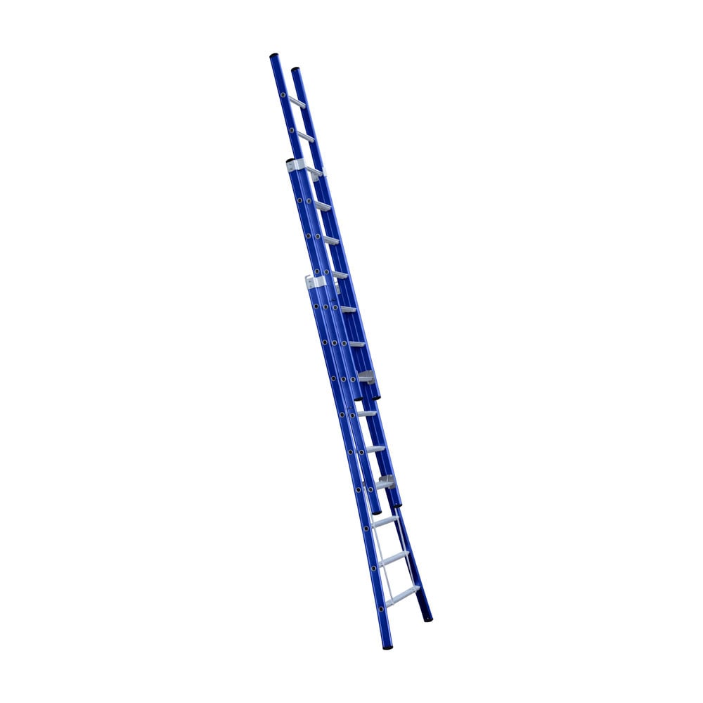 Eurostairs Reform ladder driedubbel uitgebogen 3x9 sporten BLAUW