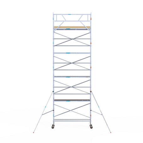 Rolsteiger Basic 75x305 10,2m werkhoogte carbon vloer tegen de gevel