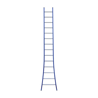 Eurostairs Ladder enkel uitgebogen 1x14 sporten BLAUW