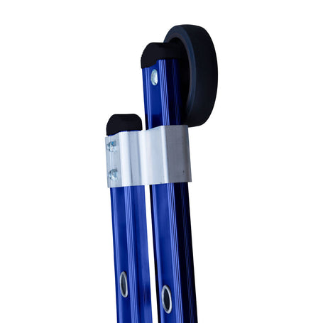 Eurostairs opsteek ladder dubbel uitgebogen 2x16 BLAUW + gevelrollen