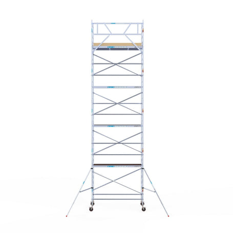 Rolsteiger Basic 135x250 10,2m werkhoogte carbon vloer tegen de gevel
