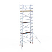 Rolsteiger Basic 75x250 8,2m werkhoogte carbon vloer tegen de gevel