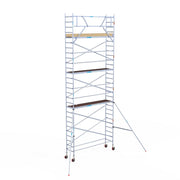Rolsteiger Basic 75x305 9,2m werkhoogte carbon vloer tegen de gevel