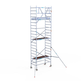 Rolsteiger Original  90x190 7,2m werkhoogte carbon vloer tegen de gevel