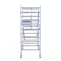 Rolsteiger Professional 135x190 4,2m werkhoogte carbon vloer tegen de gevel
