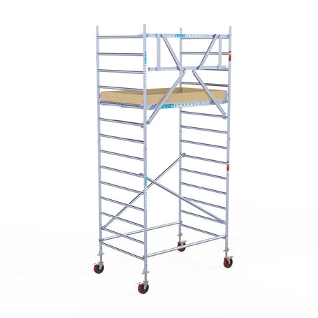 Rolsteiger Basic 135x190 5,2m werkhoogte carbon vloer tegen de gevel
