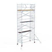 Rolsteiger Basic 135x305 8,2m werkhoogte carbon vloer tegen de gevel