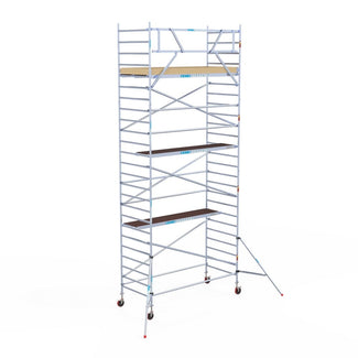 Rolsteiger Basic 135x305 8,2m werkhoogte carbon vloer tegen de gevel