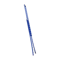 Eurostairs opsteek ladder dubbel uitgebogen 2x16 BLAUW + gevelrollen