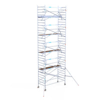 Steigeraanhanger afsluitbaar 305 + Rolsteiger Standaard 135x305 10,2m werkhoogte enkele voorloopleuning