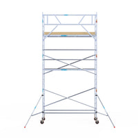 Rolsteiger Basic 90x305 7,2m werkhoogte carbon vloer tegen de gevel