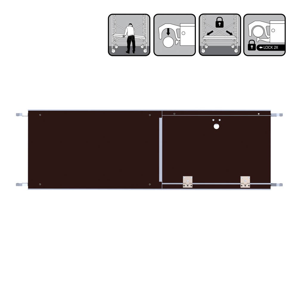 Kamersteiger Compact Module 1+2+3+4 met verstelbare wielen 8m