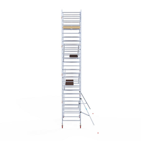 Rolsteiger Basic 135x250 9,2m werkhoogte carbon vloer tegen de gevel