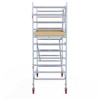 Rolsteiger Basic 135x250 4,2m werkhoogte carbon vloer tegen de gevel
