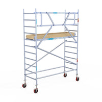 Rolsteiger Basic 90x250 4,2m werkhoogte carbon vloer tegen de gevel