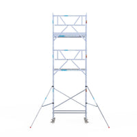 Rolsteiger Professional 75x190 7,2m werkhoogte carbon vloer tegen de gevel