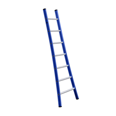 Eurostairs Ladder enkel uitgebogen 1x7 sporten BLAUW