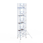 Rolsteiger Professional 135x190 10,2m werkhoogte carbon vloer tegen de gevel