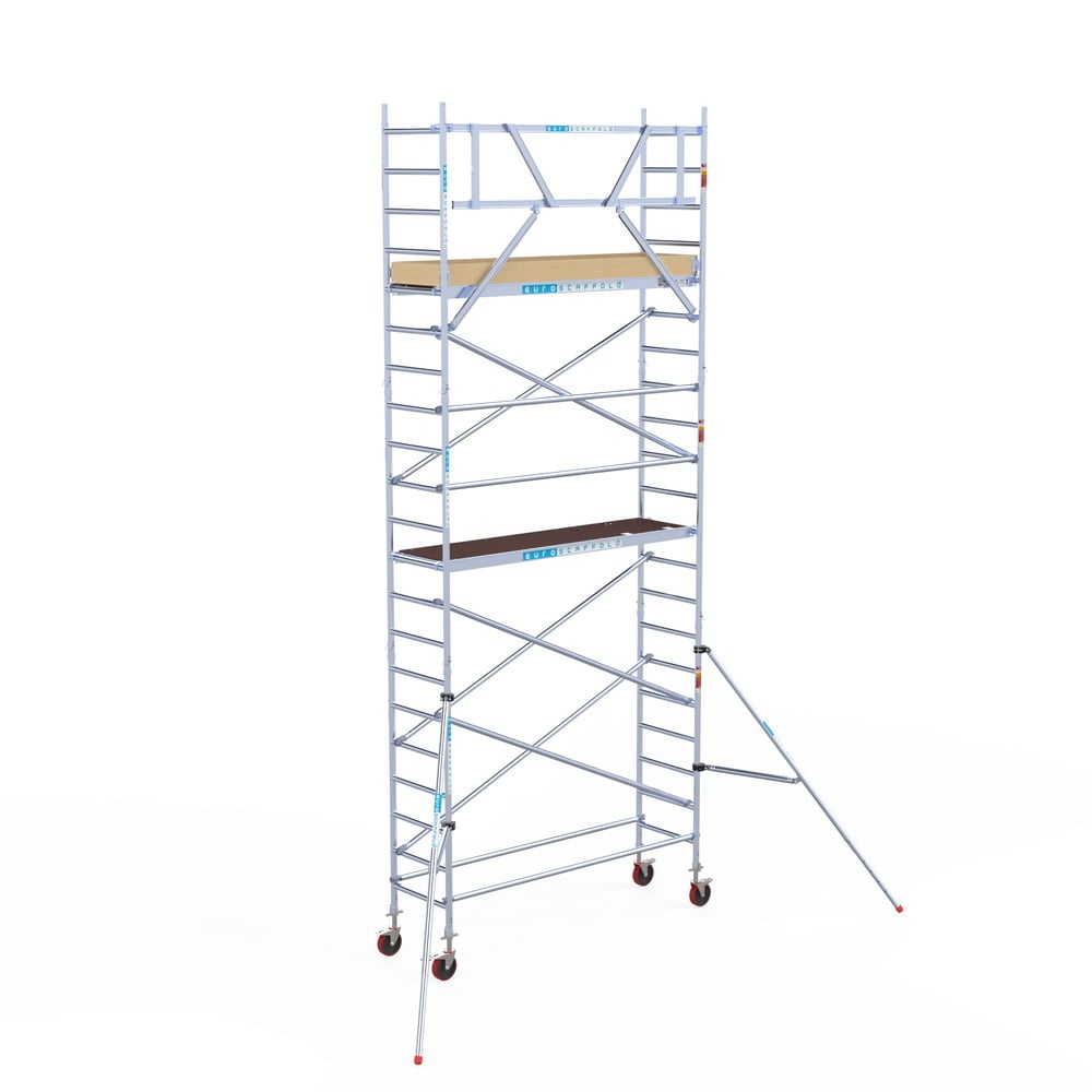 Rolsteiger Basic 75x250 7,2m werkhoogte carbon vloer tegen de gevel