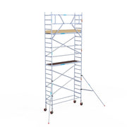 Rolsteiger Basic 75x250 7,2m werkhoogte carbon vloer tegen de gevel