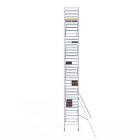 Rolsteiger Basic 135x305 12,2m werkhoogte carbon vloer tegen de gevel