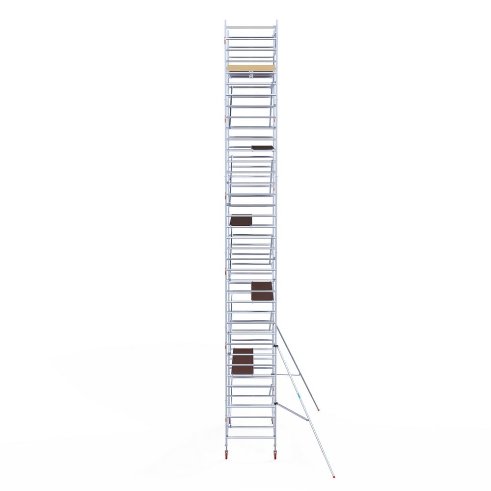 Rolsteiger Basic 135x305 12,2m werkhoogte carbon vloer tegen de gevel