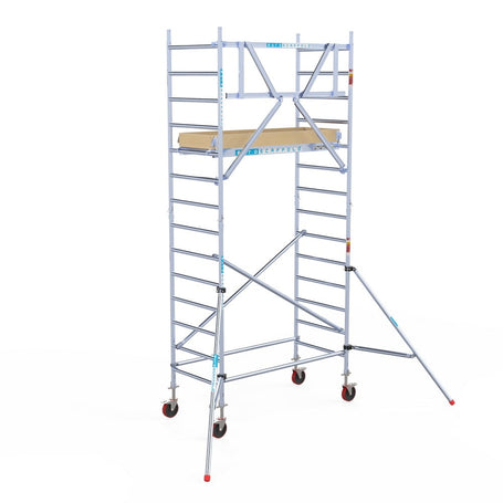 Rolsteiger Basic 90x190 5,2m werkhoogte carbon vloer tegen de gevel