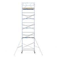 Rolsteiger Basic 135x250 11,2m werkhoogte carbon vloer tegen de gevel