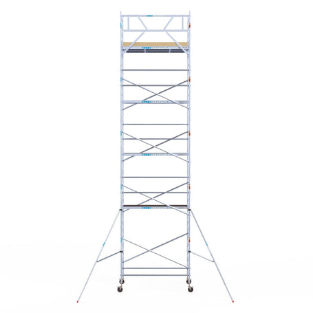 Rolsteiger Basic 135x250 11,2m werkhoogte carbon vloer tegen de gevel