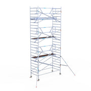 Rolsteiger Professional 135x305 8,2m werkhoogte carbon vloer tegen de gevel
