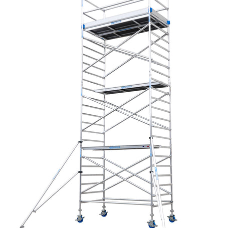 Aanhanger en rolsteiger 135x190x8,2m werkhoogte en enkele voorloopleuning