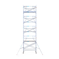 Steigeraanhanger afsluitbaar 250 + Rolsteiger Standaard 135x250 10,2m werkhoogte enkele voorloopleuning