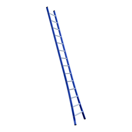 Eurostairs Ladder enkel uitgebogen 1x14 sporten BLAUW