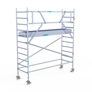 Rolsteiger Original  90x305 4,2m werkhoogte carbon vloer tegen de gevel